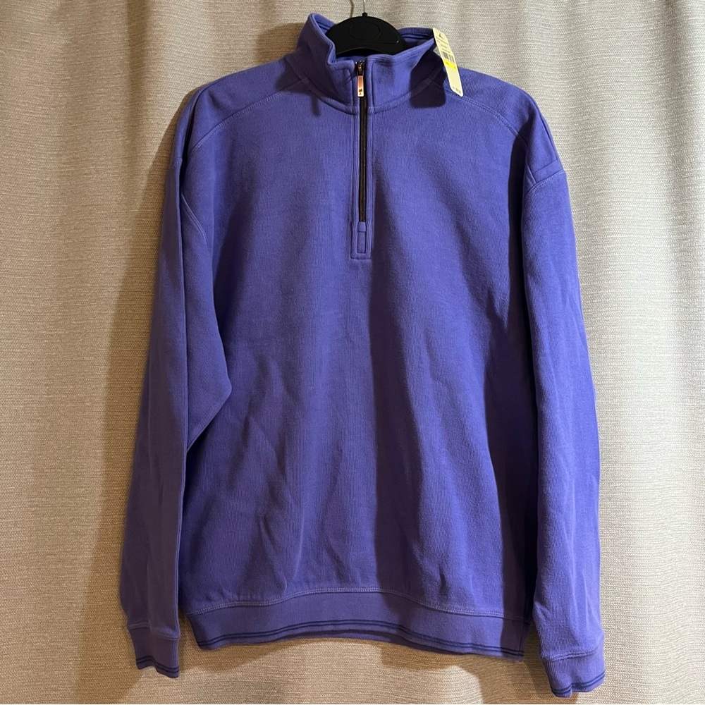Tommy Bahama "Edgy Aruba" Half Zip Pullover Sweatshirt - Grape Crush - Size M